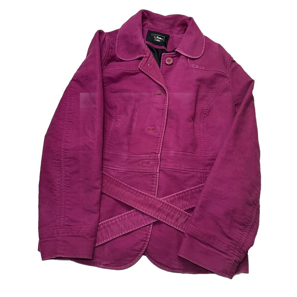 L.L. Bean Women's‎ Size Large Coat Jacket Peacoat Dark Pink - Picture 3 of 10